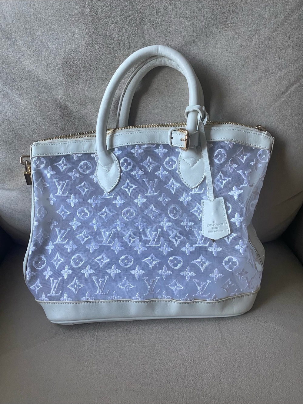 Sheer Monogram Locking Tote